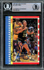 Larry Bird Autographed 1987-88 Fleer Stickers Card #4 Boston Celtics Beckett BAS #14612411