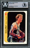 Larry Bird Autographed 1986-87 Fleer Stickers Card #2 Boston Celtics Beckett BAS #14612402