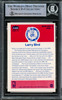 Larry Bird Autographed 1986-87 Fleer Stickers Card #2 Boston Celtics Beckett BAS #14612402