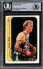 Larry Bird Autographed 1986-87 Fleer Stickers Card #2 Boston Celtics Beckett BAS #14612403