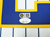 Milwaukee Brewers Christian Yelich Autographed White Pinstripe Majestic Jersey Size L JSA Stock #215529