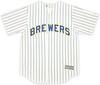 Milwaukee Brewers Christian Yelich Autographed White Pinstripe Majestic Jersey Size M JSA Stock #215530