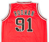 Chicago Bulls Dennis Rodman Autographed Red Jersey JSA Stock #215733
