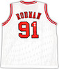 Chicago Bulls Dennis Rodman Autographed White Jersey JSA Stock #215738