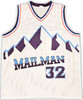 Utah Jazz Karl Malone Autographed White Jersey JSA Stock #215763