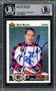Mark Messier Autographed 1991-92 Upper Deck Card #620 New York Rangers Beckett BAS #15500551