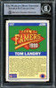 Tom Landry Autographed 1990 Score Rookie Card #597 Dallas Cowboys Beckett BAS #15500402