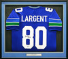 Seattle Seahawks Steve Largent Autographed Framed Blue Jersey "HOF 95" MCS Holo Stock #218636