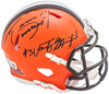 Hanford Dixon & Frank Minnifield Autographed Cleveland Browns Brown Speed Mini Helmet "Dawg Pound" Beckett BAS Witness Stock #216719