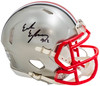 Emeka Egbuka Autographed Ohio State Buckeyes Flash Silver Speed Mini Helmet Beckett BAS Witness Stock #216623