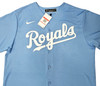 Kansas City Royals Salvador Perez Autographed Baby Blue Nike Jersey Size L Beckett BAS Witness Stock #216049