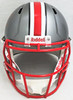Justin Fields Autographed Ohio State Buckeyes Flash Silver Full Size Replica Speed Helmet Beckett BAS Witness Stock #216685