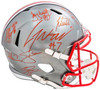 Ohio State QB Quarterback Legends Autographed Flash Silver Full Size Replica Speed Helmet With 8 Signatures Including CJ Stroud Beckett BAS Witness Stock #216690