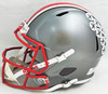 Ohio State QB Quarterback Legends Autographed Flash Silver Full Size Replica Speed Helmet With 8 Signatures Including CJ Stroud Beckett BAS Witness Stock #216690