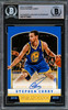 Stephen Curry Autographed 2012-13 Panini Card #155 Golden State Warriors Beckett BAS Stock #216838