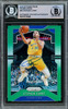 Stephen Curry Autographed 2019-20 Panini Prizm Green Prizms Card #98 Golden State Warriors Beckett BAS Stock #216848