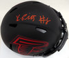 Kyle Pitts Autographed Atlanta Falcons Eclipse Black Speed Mini Helmet Beckett BAS QR #WL88312