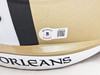 Drew Brees Autographed New Orleans Saints Gold Full Size Speed Replica Helmet "SB XLIV MVP" Beckett BAS Witness Stock #216805