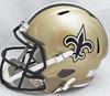 Drew Brees Autographed New Orleans Saints Gold Full Size Speed Replica Helmet "SB XLIV MVP" Beckett BAS Witness Stock #216805