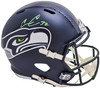 Chris Carson Autographed Seattle Seahawks Blue Full Size Speed Helmet Fanatics Holo Stock #216807