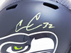 Chris Carson Autographed Seattle Seahawks Blue Full Size Speed Helmet Fanatics Holo Stock #216807