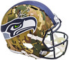 Chris Carson Autographed Seattle Seahawks Camo Full Size Speed Helmet Fanatics Holo Stock #216808