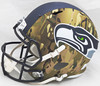 Chris Carson Autographed Seattle Seahawks Camo Full Size Speed Helmet Fanatics Holo Stock #216808
