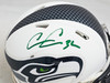 Chris Carson Autographed Seattle Seahawks Flat Matte White Speed Mini Helmet Fanatics Holo Stock #216811