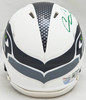 Chris Carson Autographed Seattle Seahawks Flat Matte White Speed Mini Helmet Fanatics Holo Stock #216811