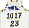 Golden State Warriors Chris Mullin, Tim Hardaway & Mitch Richmond Autographed White Jersey Run TMC "HOF" Beckett BAS Witness Stock #216816