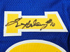 Golden State Warriors Chris Mullin, Tim Hardaway & Mitch Richmond Autographed Blue Jersey Run TMC "HOF" Beckett BAS Witness Stock #216818