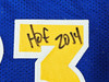 Golden State Warriors Chris Mullin, Tim Hardaway & Mitch Richmond Autographed Blue Jersey Run TMC "HOF" Beckett BAS Witness Stock #216818