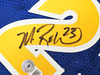 Golden State Warriors Chris Mullin, Tim Hardaway & Mitch Richmond Autographed Blue Jersey Run TMC Beckett BAS Witness Stock #216819