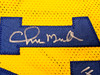 Golden State Warriors Chris Mullin, Tim Hardaway & Mitch Richmond Autographed Yellow Jersey Run TMC "HOF" Beckett BAS Witness Stock #216822