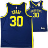 Golden State Warriors Stephen Curry Autographed Blue Jordan Statement Edition Jersey Size 48 Beckett BAS QR Stock #216024