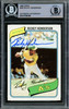 Rickey Henderson Autographed 1980 Topps Rookie Card #482 Oakland A's Beckett BAS #15786365