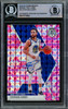 Stephen Curry Autographed 2019-20 Panini Pink Mosaic Prizm Card #70 Golden State Warriors Beckett BAS #15779351