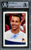 Stephen Curry Autographed 2009-10 Topps Rookie Card #321 Golden State Warriors Beckett BAS #15778845