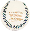 Cal Ripken Jr. Autographed Official 2001 All Star Logo MLB Game Baseball Baltimore Orioles #9/19 Steiner & MLB Holo #MR028555