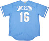 Kansas City Royals Bo Jackson Autographed Light Blue Nike Jersey Size XL Beckett BAS Witness Stock #218045