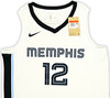 Memphis Grizzlies Ja Morant Autographed White Nike Association Edition Swingman Jersey Size 48 Beckett BAS QR Stock #218582