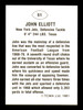John Elliott Autographed 1981 TCMA Card #51 New Jersey Jets SKU #219131