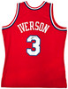 Philadelphia 76ers Allen Iverson Autographed Red Authentic Mitchell & Ness 2002-03 HWC Swingman Jersey Size L Beckett BAS Witness Stock #220413