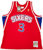 Philadelphia 76ers Allen Iverson Autographed Red Authentic Mitchell & Ness 1996-97 HWC Swingman Jersey Size XXL Beckett BAS Witness Stock #220425