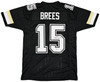 Purdue Boilermakers Drew Brees Autographed Black Jersey Beckett BAS Witness Stock #220386