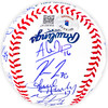 2022 World Series Champion Houston Astros Team Signed Autographed Official 2022 World Series Logo MLB Baseball With 21 Total Signatures Including Jose Altuve & Yordan Alvarez Beckett BAS Witness Stock #220461