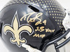 Drew Brees Autographed New Orleans Saints 2022 Alternate Black Speed Mini Helmet "SB XLIV MVP" Beckett BAS Witness Stock #220586