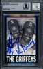 Ken Griffey Jr. & Sr. Autographed 1991 Score Card #841 Seattle Mariners Auto Grade Gem Mint 10 Beckett BAS Stock #220718