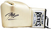 Michael B. Jordan Autographed Gold Reyes Boxing Glove Left Handed LH Beckett BAS Witness Stock #220638