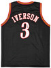 Philadelphia 76ers Allen Iverson Autographed Black Jersey Beckett BAS Witness Stock #220682